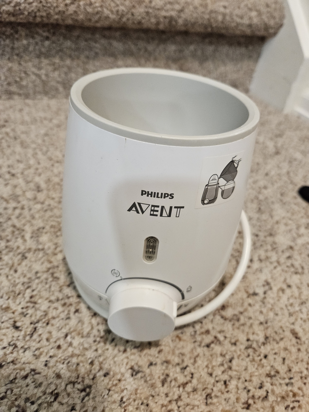 Philips AVENT White Bottle Warmer - Compact Portable Heater